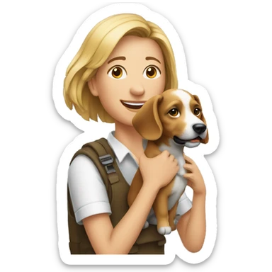 une personne agée sur un chien sticker