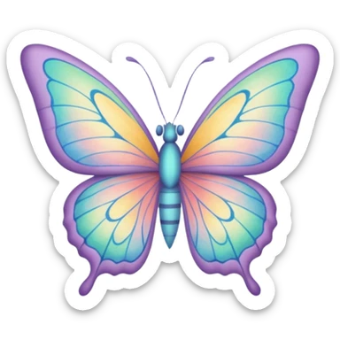 Ethereal butterfly crayon doodle sticker