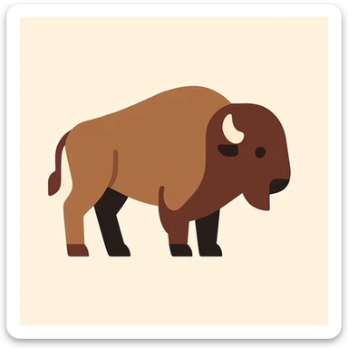Flat design style bison sticker