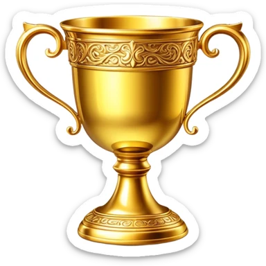 generate realistic detailed golden cup in 3d style sticker