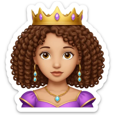lightskin princess with brown girl hair  sticker