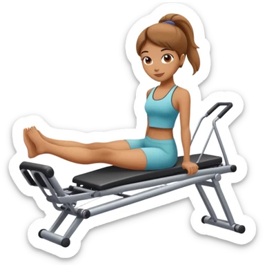  Girl playing pilates on pilates machine sticker