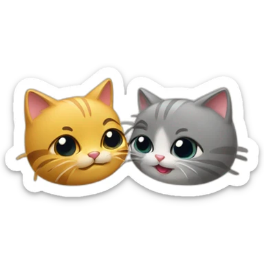 Un chat qui fait un bisou à un autre chat sticker