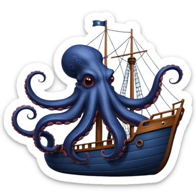 Kraken – Giant octopus with tentacles wrapping a ship sticker