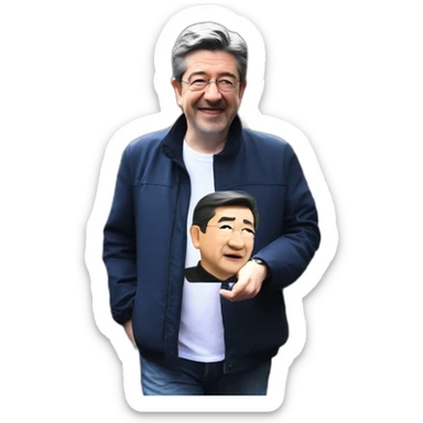 Jean Luc Melenchon visiting the Great China wall sticker
