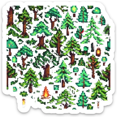 enchanted forest with magical elements sticker