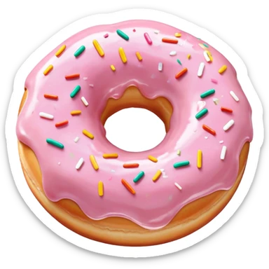 ultra realistic light pink donut sticker