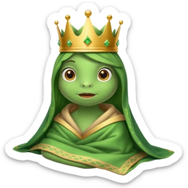 Princess frog in bed sticker