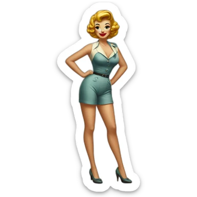 50s pin-up full body sticker