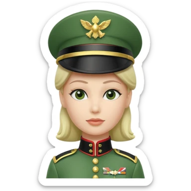 Green toy solider woman sticker