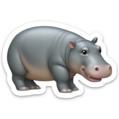 Un hippopotame sur un pate sticker