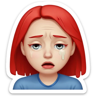 A person fake crying and rubbing their eyes sticker