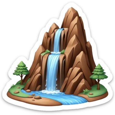 easy mountain clay model with waterfall sticker