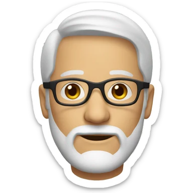 White 55 yr old male with beard and glasses sticker