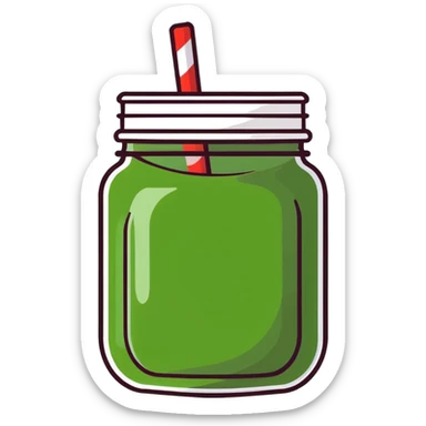 green detox smoothie in a mason jar sticker