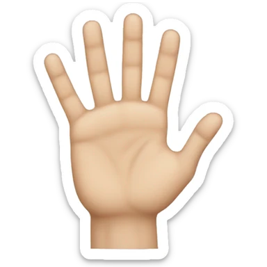 Hand with only index middle and ring fingers sticker