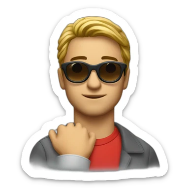 manejando un ferrari con lentes sticker