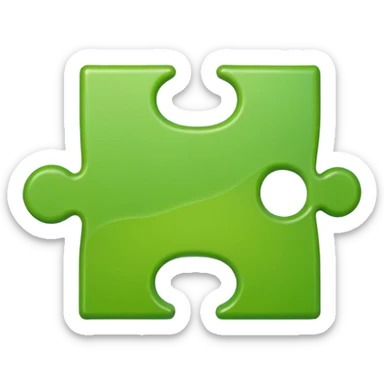 green puzzle piece emoji, classic jigsaw shape sticker