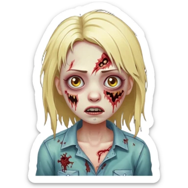 cute cruel blonde 🤗 zombie woman sticker