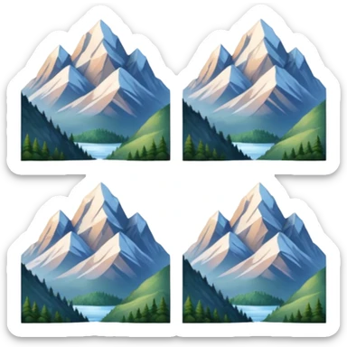 6 photos of mountains in a grid sticker