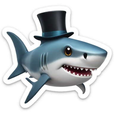 Shark with a top hat sticker