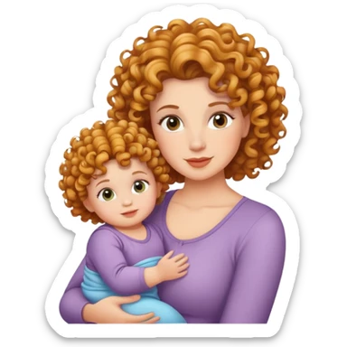mother and baby with matching curly hairstyles sticker