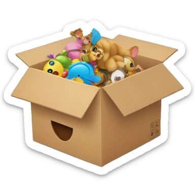 box full of toys sticker