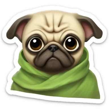 Yoda pug sticker