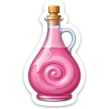 Pink syrup in syrup bottle sticker