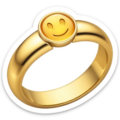 Aesthetic Engagement gold ring emoji flipped with right  sticker
