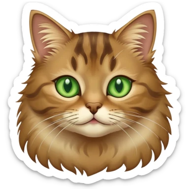 tabby brown and beige cat with green eyes sticker