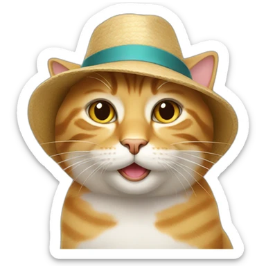 cat wearing a hat sticker
