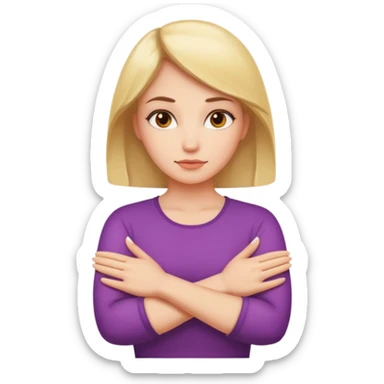 Woman Gesturing No, A woman with arms crossed forming an 'X' sticker