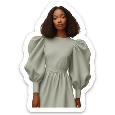 puff-sleeve dress sticker