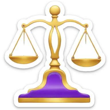 purple  and gold balance scale sticker