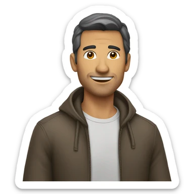 un hombre que se paró arriba de una letra j sticker