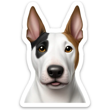 Bull terrier with black patch on right eye sticker