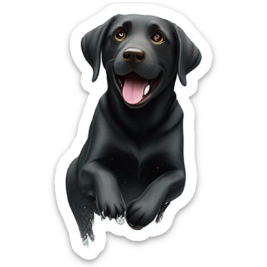 Black lab playing in a dam sticker