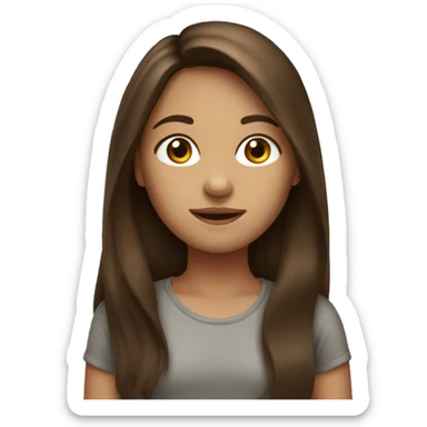 Long brown hair girl sticker