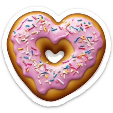 Heart shaped sprinkle doughnut  sticker