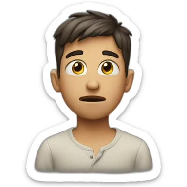 confused boy sticker