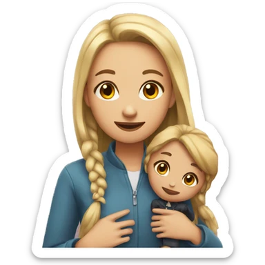 Girl with her best friend  sticker