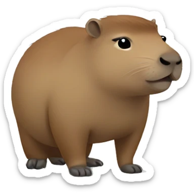 Capybara with a grey shirt pants and red converses sticker
