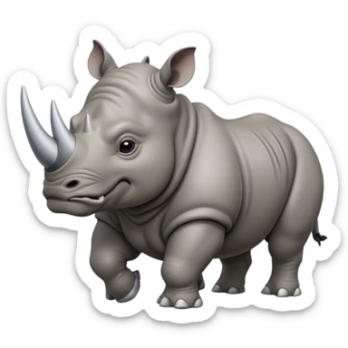 angry rhinoceros sticker