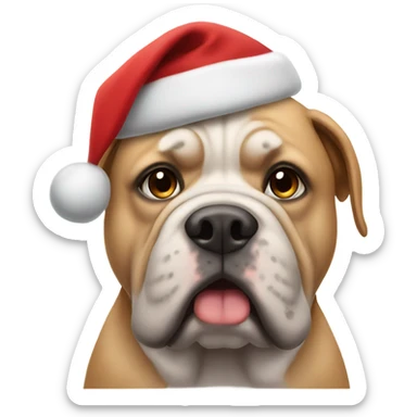 XL bully wearing a Santa hat  sticker