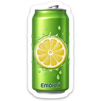 energy drink green tea and lemon sticker