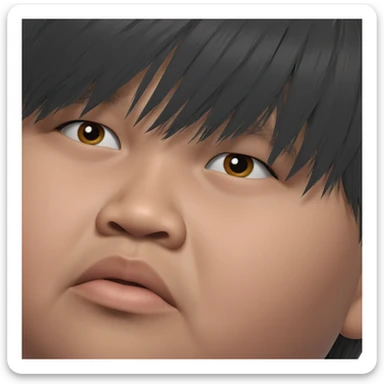 realistic close-up of boy sticker