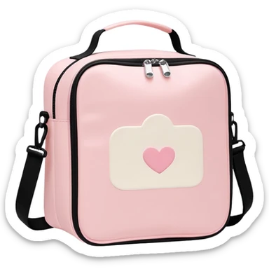 Pastel pink insulated lunch bag, minimal style, soft background sticker