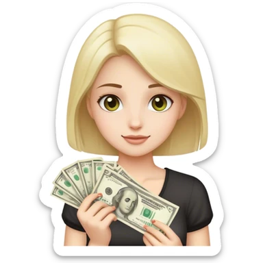 Girl cash sticker