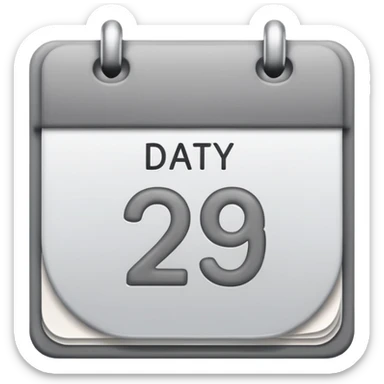 grey date calendar with number 29 sticker